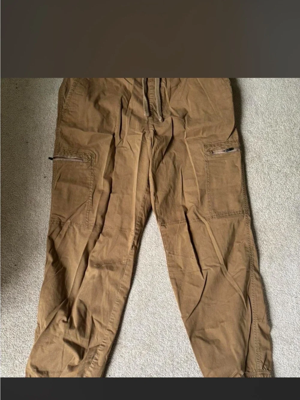 Sonoma Tan Cargo Pants with Zip Pockets